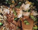 残ったカレーで！納豆と夏野菜のチャーハン作り方4写真