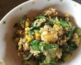 残ったカレーで！納豆と夏野菜のチャーハン作り方6写真