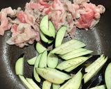 旦那の好物♡豚バラとナス長芋のめんつゆ煮作り方4写真