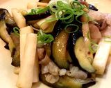 旦那の好物♡豚バラとナス長芋のめんつゆ煮作り方6写真