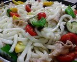 夏野菜と豚バラの塩焼きうどん作り方7写真