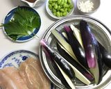 冷【茄子とささ身の甘味噌和え】作り方1写真