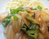 鶏むね肉ピーマン焼肉のたれ生姜仕立て作り方4写真