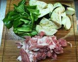 ♢ウチのナスとピーマン豚肉味噌炒め♢作り方1写真