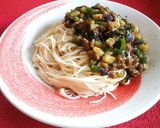 簡単♡ナスdeピリ辛肉味噌そうめん♪作り方5写真
