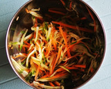 えのき茸とめかぶの彩り野菜梅肉和え作り方3写真