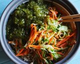 えのき茸とめかぶの彩り野菜梅肉和え作り方4写真