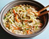 えのき茸とめかぶの彩り野菜梅肉和え作り方5写真
