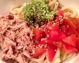 暑い夏に！簡単 冷たい三色サラダうどん作り方4写真