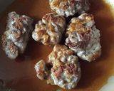 カレー風味の照り焼き豚こまつくね作り方3写真