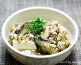 鶏ひき肉となすの豆腐あんかけ作り方4写真
