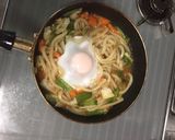 半熟たまごの焼うどん作り方5写真