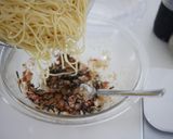 ランチ♪タコと梅干しで塩昆布の冷製パスタ作り方4写真