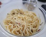 ランチ♪タコと梅干しで塩昆布の冷製パスタ作り方5写真