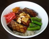 ★簡単節約★茄子一本スタミナ丼作り方8写真