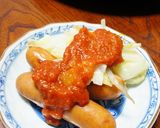ウインナー＆野菜炒め、トマトソースかけ作り方4写真