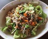 納豆と餃子の具でサラダ蕎麦作り方3写真