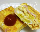コーンとハムのオムレツ風卵焼き♪お弁当に作り方6写真