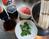 ちょっと甘酸っぱい！夏の一品♪桃の素麺作り方1写真