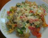 有り合わせ夏野菜のピリ辛チーズ丼作り方7写真