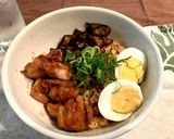 焼き飯と鶏肉の丼物作り方7写真