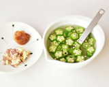 オクラと梅の冷やし茶漬け作り方1写真