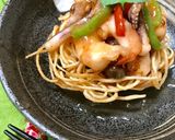 揚げ素麺で甘酢あんかけ作り方4写真