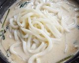 サーモンとほうれん草のクリームうどん作り方3写真