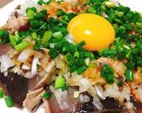 鰹のタタキのピリ辛ねぎだく卵黄のせ作り方5写真