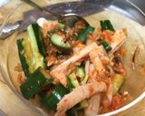叩ききゅうりとキムチ鶏の混ぜ物作り方2写真