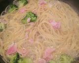 ブロッコリーとベーコンのスープパスタ風作り方3写真