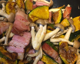 ほくほくかぼちゃとしめじベーコン炒め作り方5写真
