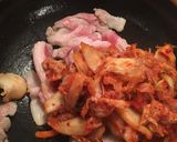 豚キムチ煮込みうどん作り方2写真