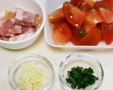 簡単☆さっぱり！トマトで赤いカルボナーラ作り方2写真