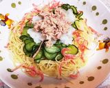 水浸けパスタの冷製ツナおろし作り方4写真