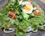 夏味♡アンチョビソースの簡単サラダうどん作り方3写真