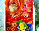 塩焼きそばと唐揚げ♪カニさん夏弁当作り方1写真