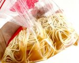 冷凍常備菜麺♪小松菜和風スープパスタ作り方6写真