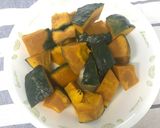 【簡単】かぼちゃと豚挽肉のあんかけ作り方1写真