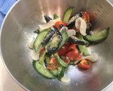 ササッと☆ぬか漬けとチーズの冷製パスタ作り方3写真