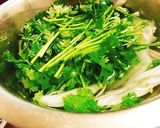 簡単、パクチー ポン酢炒め作り方1写真