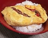 トマトとひき肉の甘辛オムレツ丼作り方7写真