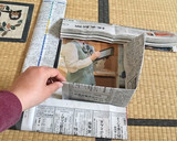 新聞紙でカステラの型を作る方法作り方13写真