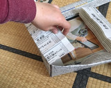 新聞紙でカステラの型を作る方法作り方14写真