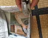 新聞紙でカステラの型を作る方法作り方16写真