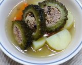 ゴーヤ丸ごと肉詰めスープ作り方4写真