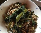 ニンニク風味！納豆と空芯菜のまぜご飯作り方3写真