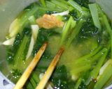 小松菜とエリンギの味噌煮♪お味噌汁風作り方5写真
