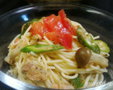 トマトと鶏肉の和風ジェノベーゼ冷製パスタ作り方11写真