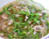 豚バラ肉とピーマンの鶏だし丼作り方3写真